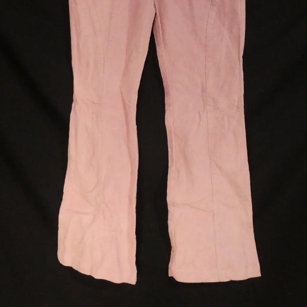 Vintage | NAF NAF | size 38 | Pastel Pink Flare Pants with Lace-Up Closure - Picture 7 of 16